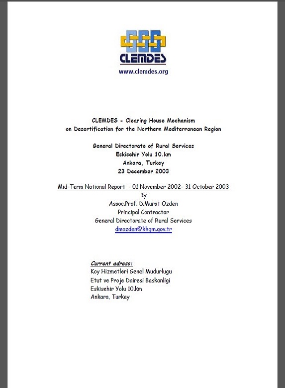 CLEMDES Mid-Term National Report - 01 November 2002- 31 October 2003